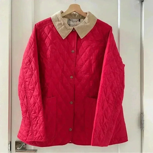 BARBOUR ANNANDALE QUILTED RED JACKET SIZE 14 - Picture 1 of 11